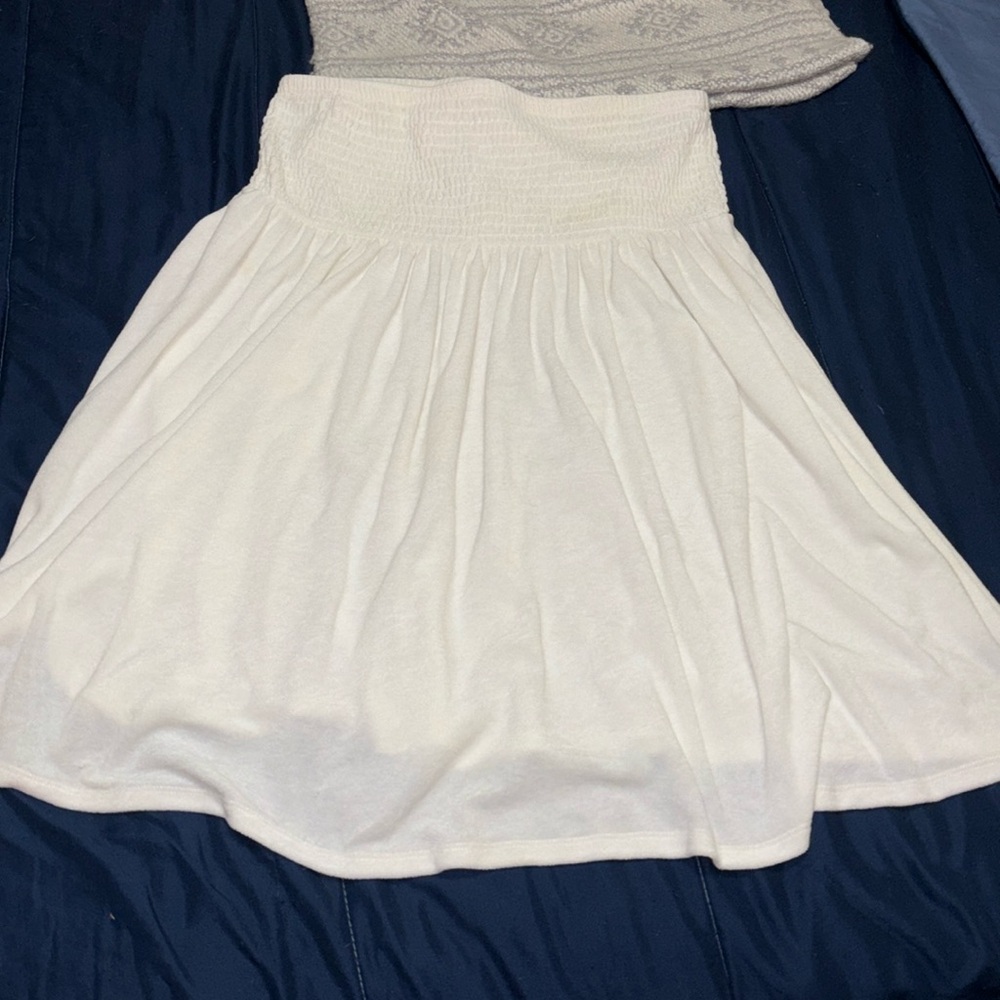 Torrid White Smocked Tube-top Swim Cover-Up